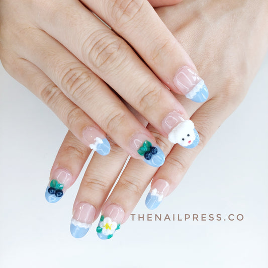 Sweet Blue Paws – Medium Rounded 19mm