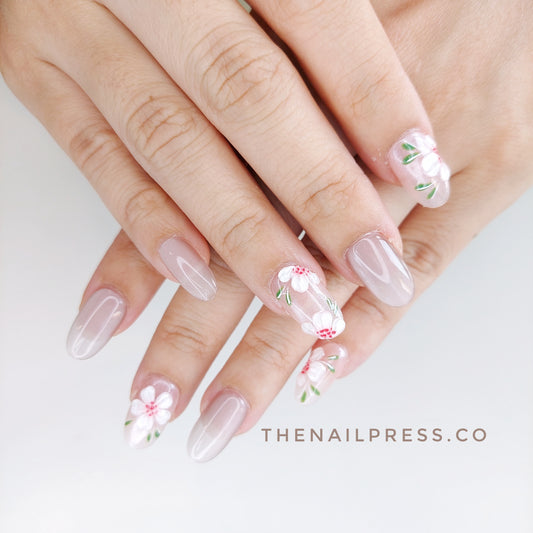 Blushing Blooms – Medium Oval Rounded 19mm