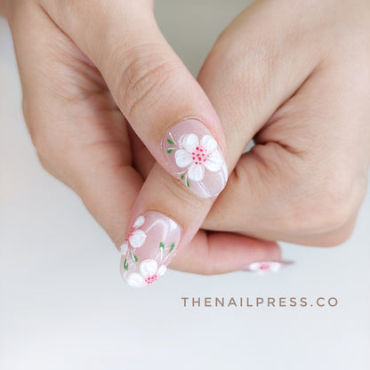 Blushing Blooms – Medium Oval Rounded 19mm