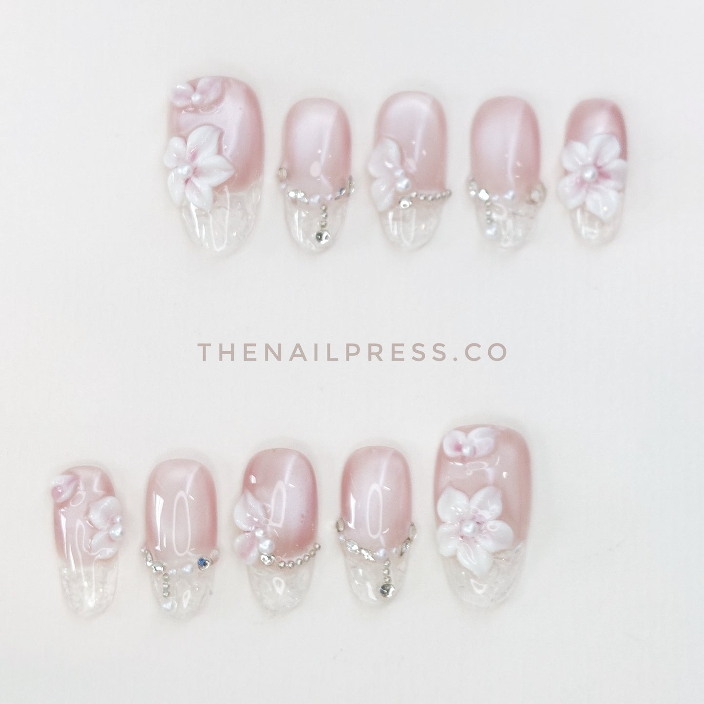 Pink Crystal Garden – Medium Oval 24mm