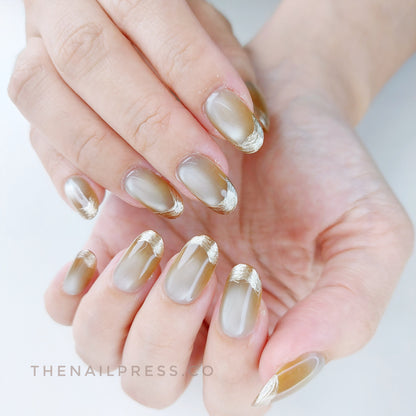 Taupe Glow – Medium Oval Rounded 19mm