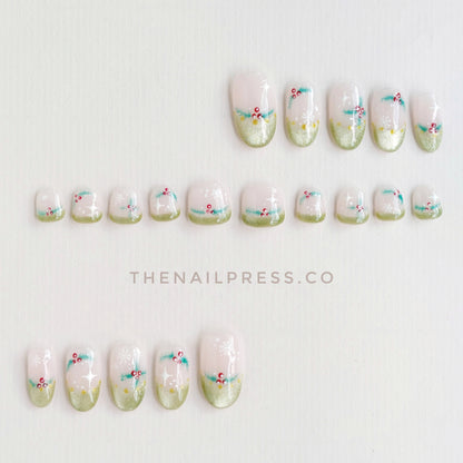 Golden Noel – Kids Nails | Medium Rounded 19mm